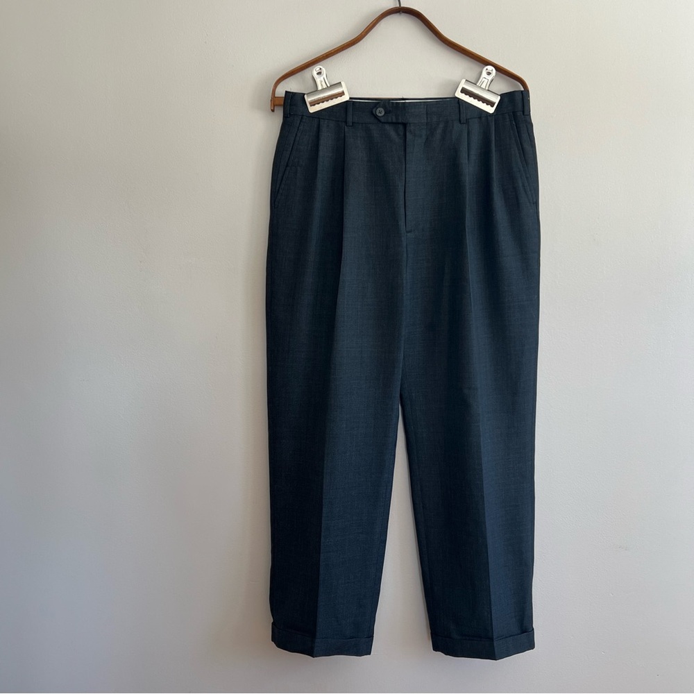 Berle Dark Grey Pleated Trouser